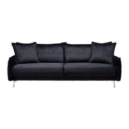 Bigsofa Kiss Schwarz - Chromfarben/Schwarz, MODERN, Holz/Metall (241/90/117cm) - Mömax