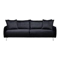Bigsofa Kiss Schwarz - Chromfarben/Schwarz, MODERN, Holz/Metall (241/90/117cm) - Mömax
