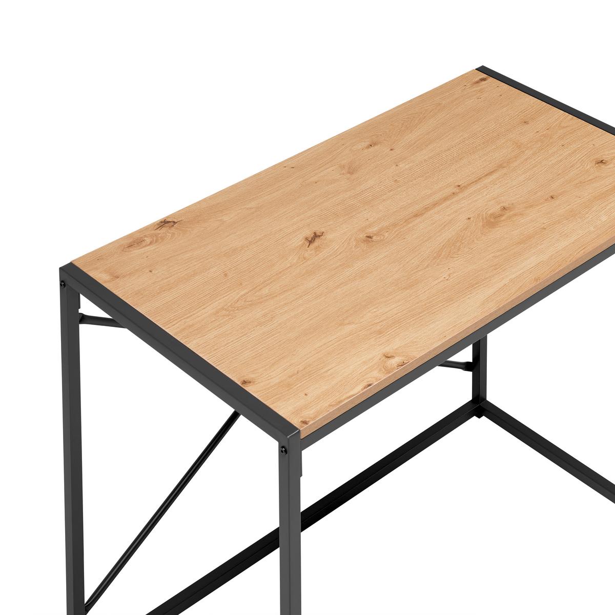 Radni Stol Abby - tamno siva/prirodne boje, Moderno, drvni materijal/metal (90/75/50cm) - Modern Living