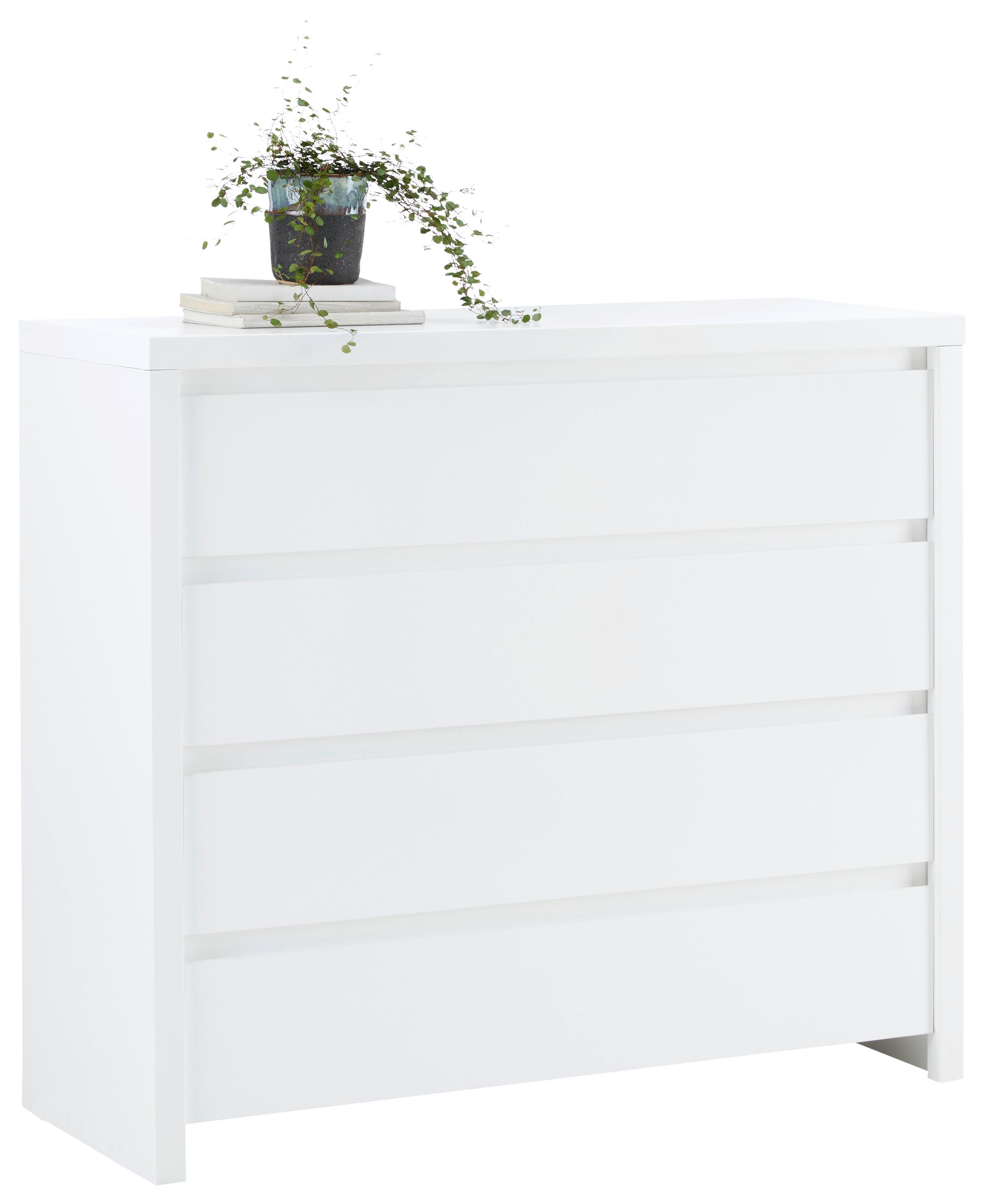Kommode in Weiss - Weiss/Schwarz, Modern, Holzwerkstoff/Kunststoff (105/91/40cm) - Mömax