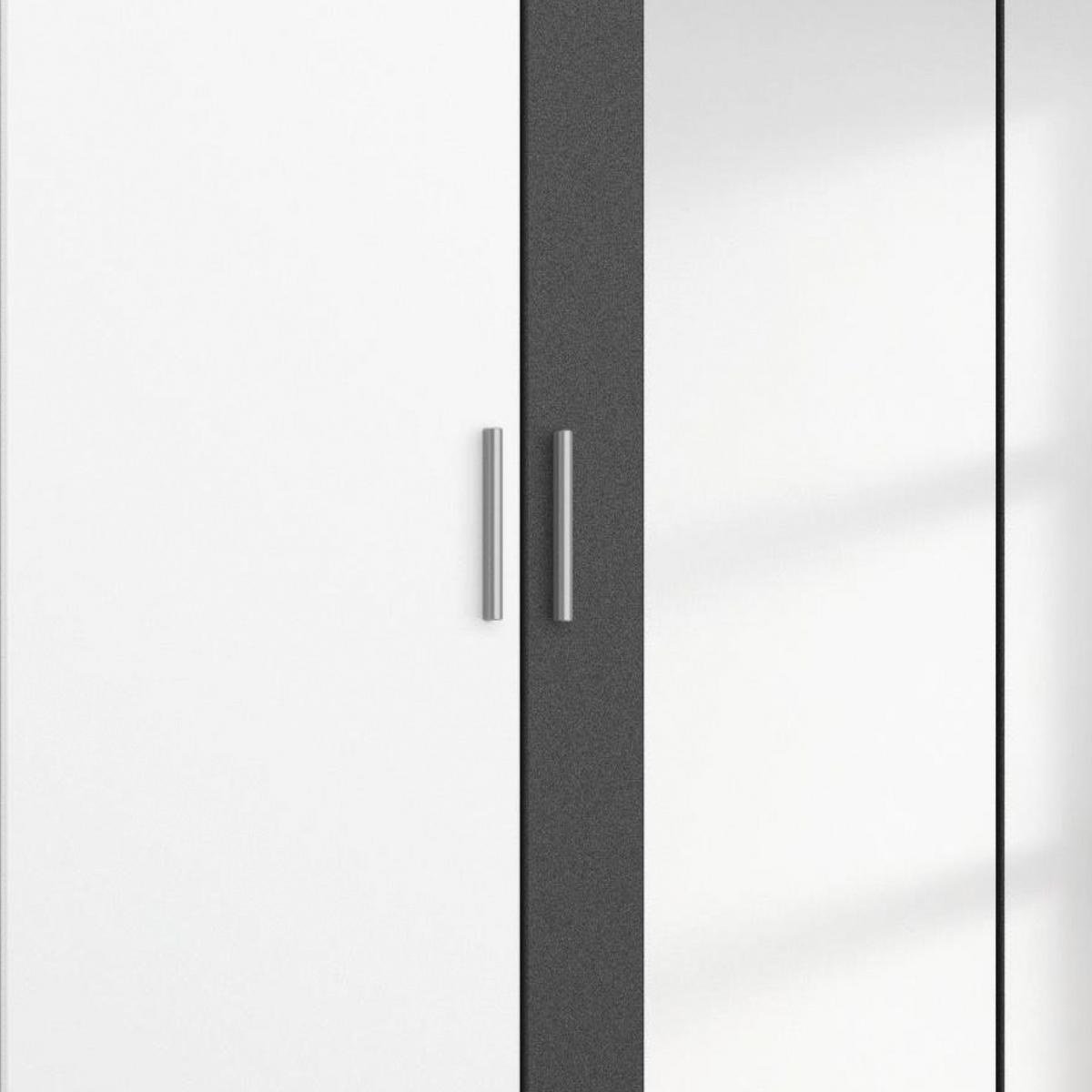 DULAP USI ROTATIVE BORNEO - alb/gri, Basics, material pe bază de lemn (181/210/54cm) - Modern Living