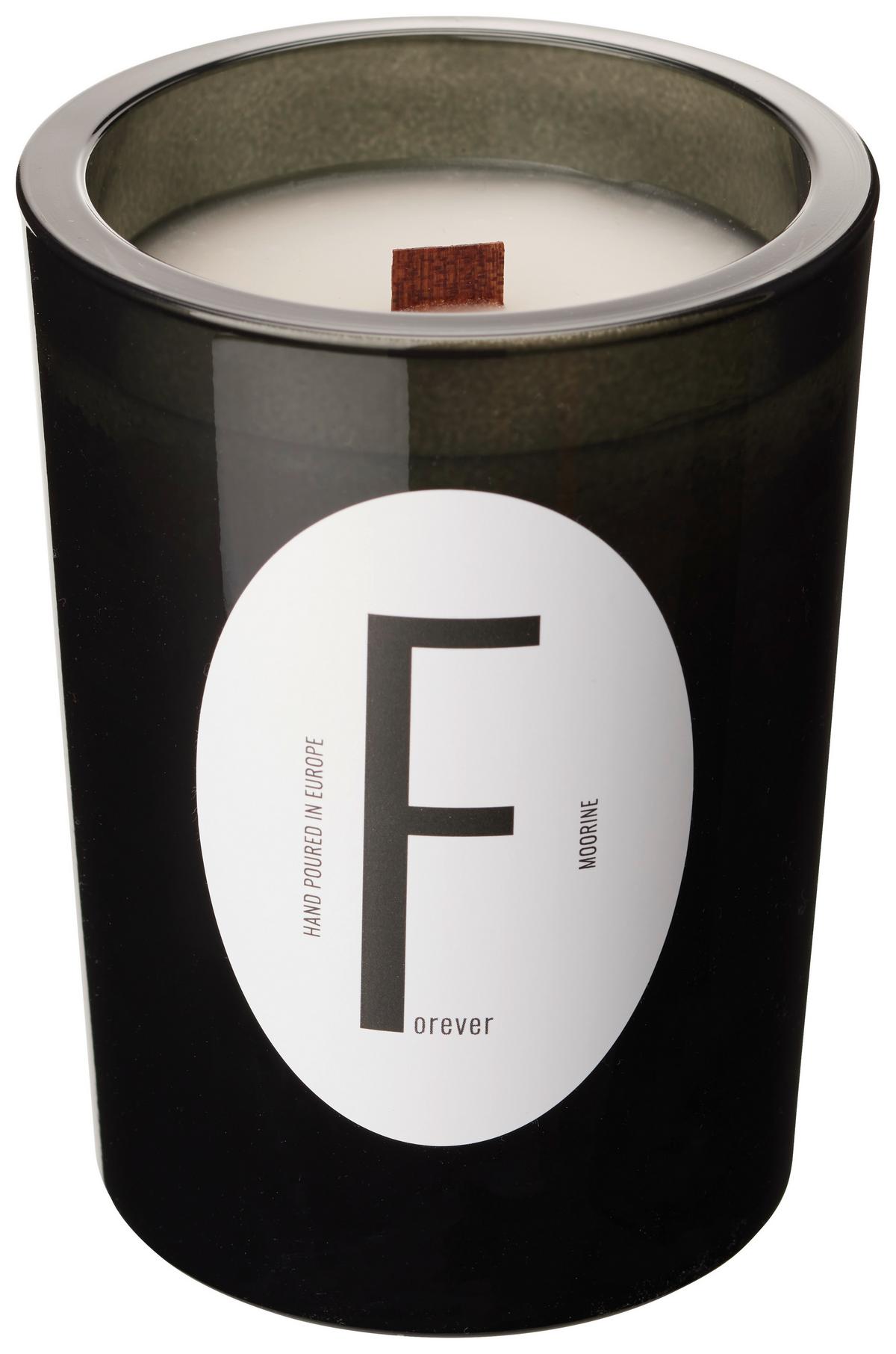 Kerze im Glas Letter in diversen Designs - Hellbraun/Weiß, Glas (9/12cm) - Modern Living