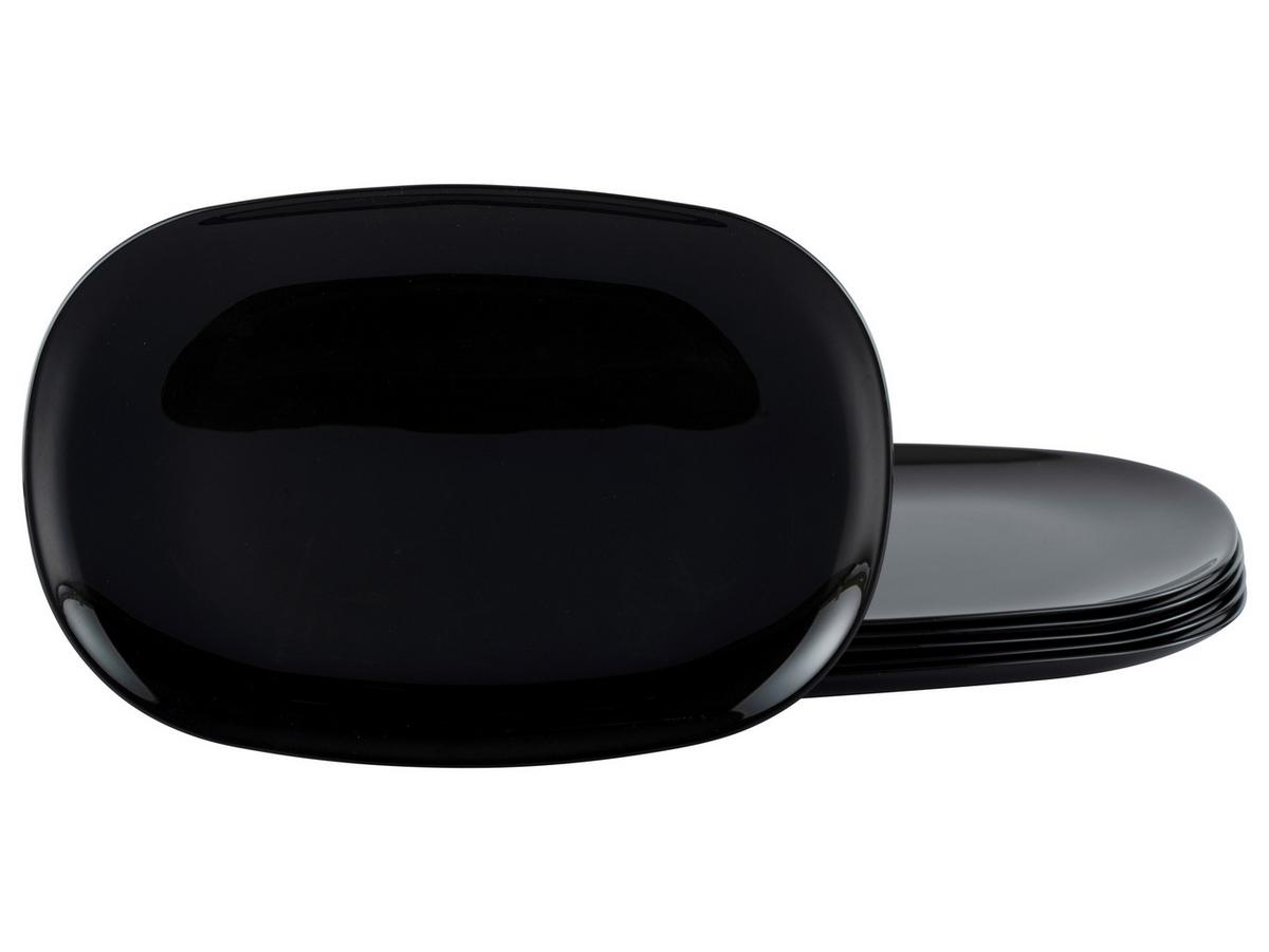 Set Krožnikov Za Hamburgerje Italien Party Black, 6-Delni - črna, steklo (36,5cm) - Creatable