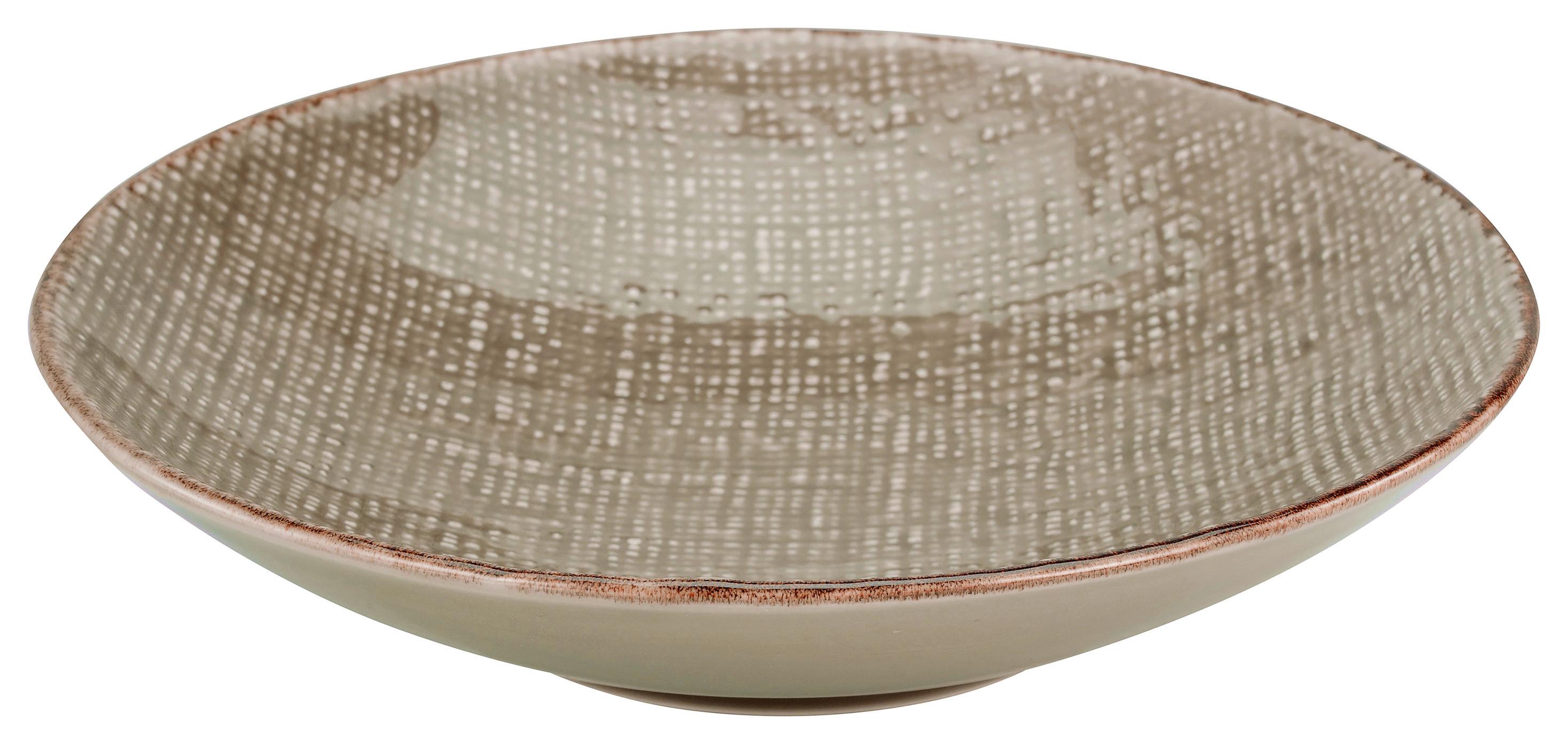 Farfurie adâncă Canvas - taupe, ceramică (22/22/5cm) - Premium Living