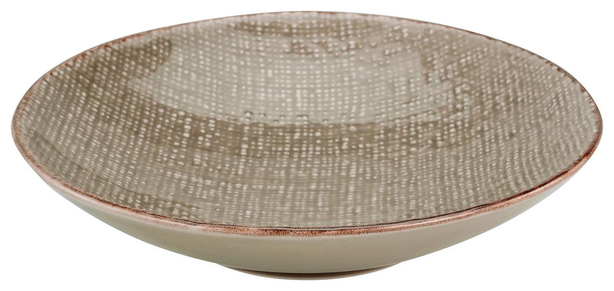Farfurie adâncă Canvas - taupe, ceramică (22/22/5cm) - Premium Living