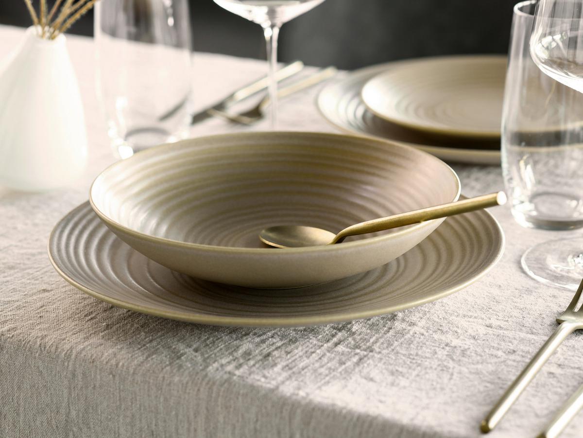 Kombinirani Servis Lava Stone Sand, 12-Delni - peščene barve, Basics, keramika - Creatable