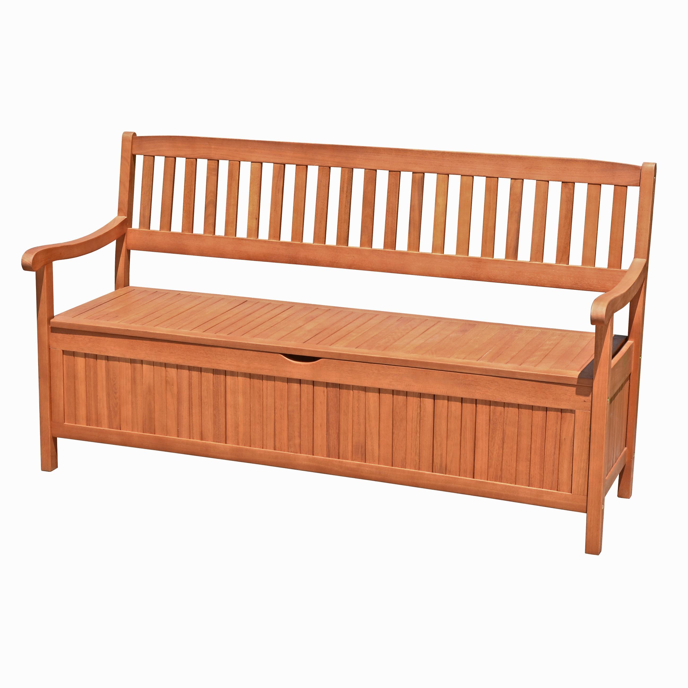 Gartenbank Houston ca. 159x90x59 cm Holz - Eukalyptusholzfarben, Basics, Holz (157/90/59cm) - Gardenson