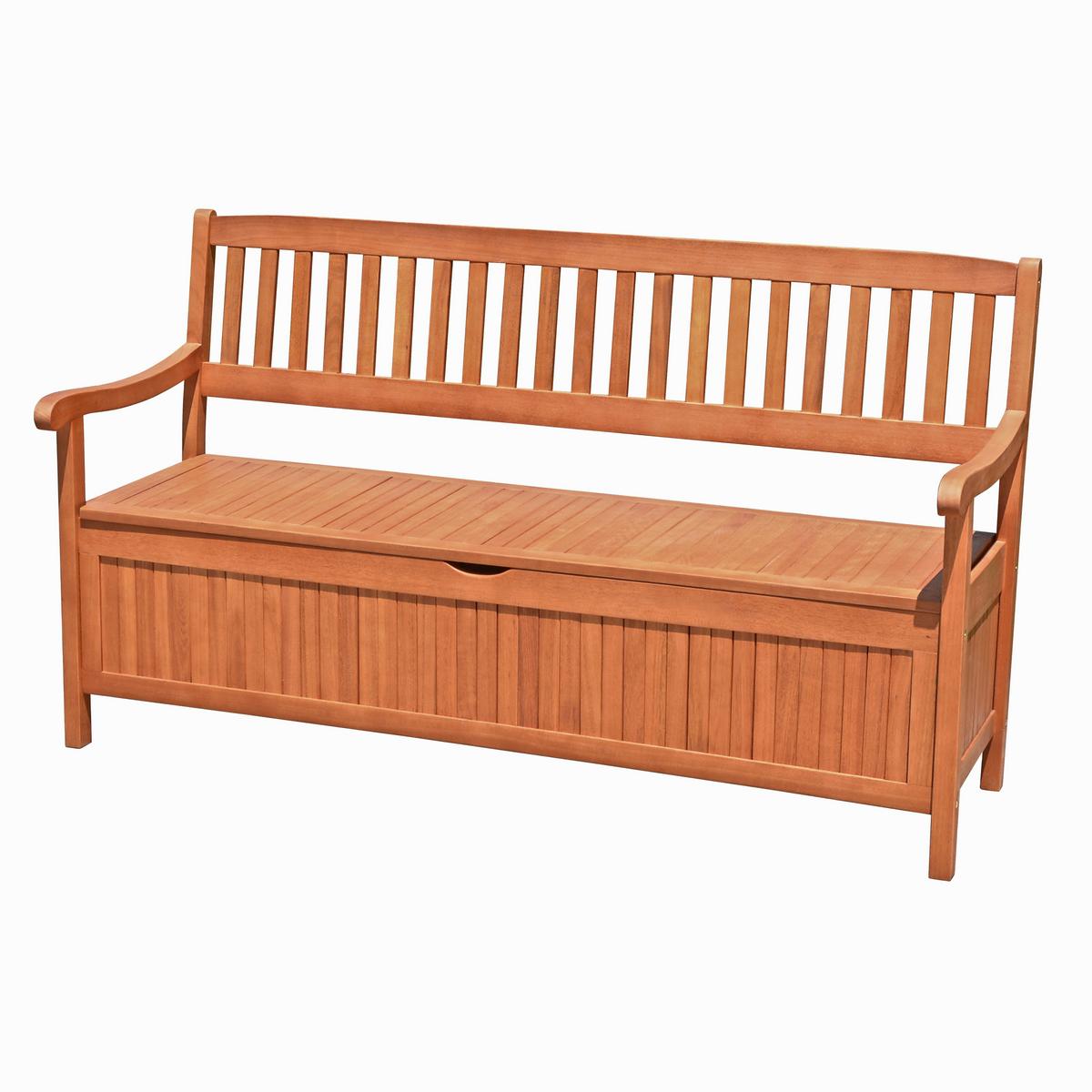 Gartenbank Houston ca. 159x90x59 cm Holz - Eukalyptusholzfarben, Basics, Holz (157/90/59cm) - Gardenson