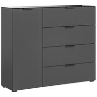 Kommode Ray ca. 135x112 cm Anthrazit - Anthrazit, Design, Glas/Holzwerkstoff (135/112/40cm) - Livetastic