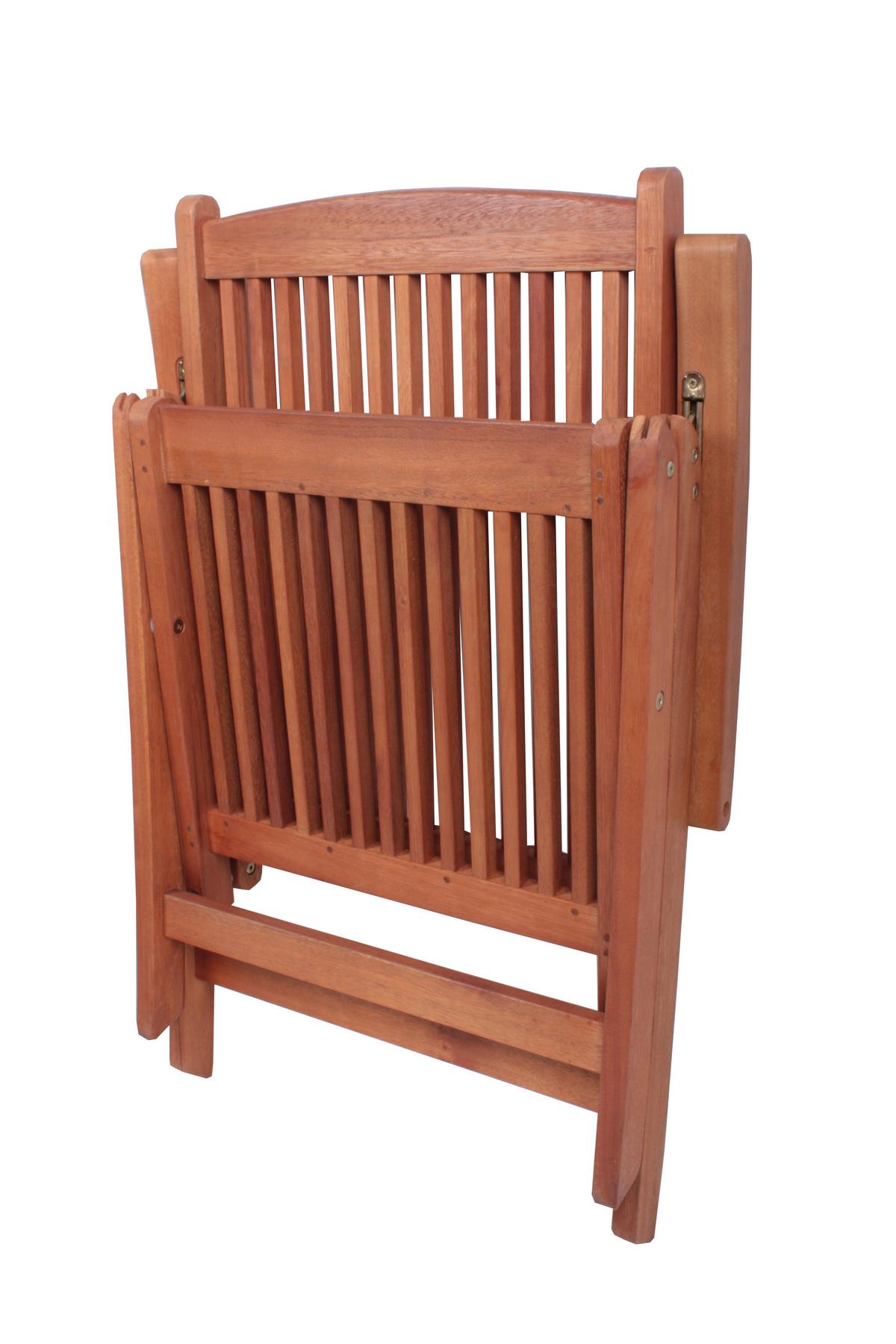 Gartenstuhl stapelbar/klappbar Eukalyptusholz - Eukalyptusholzfarben, Basics, Holz (58/110/65cm) - Gardenson