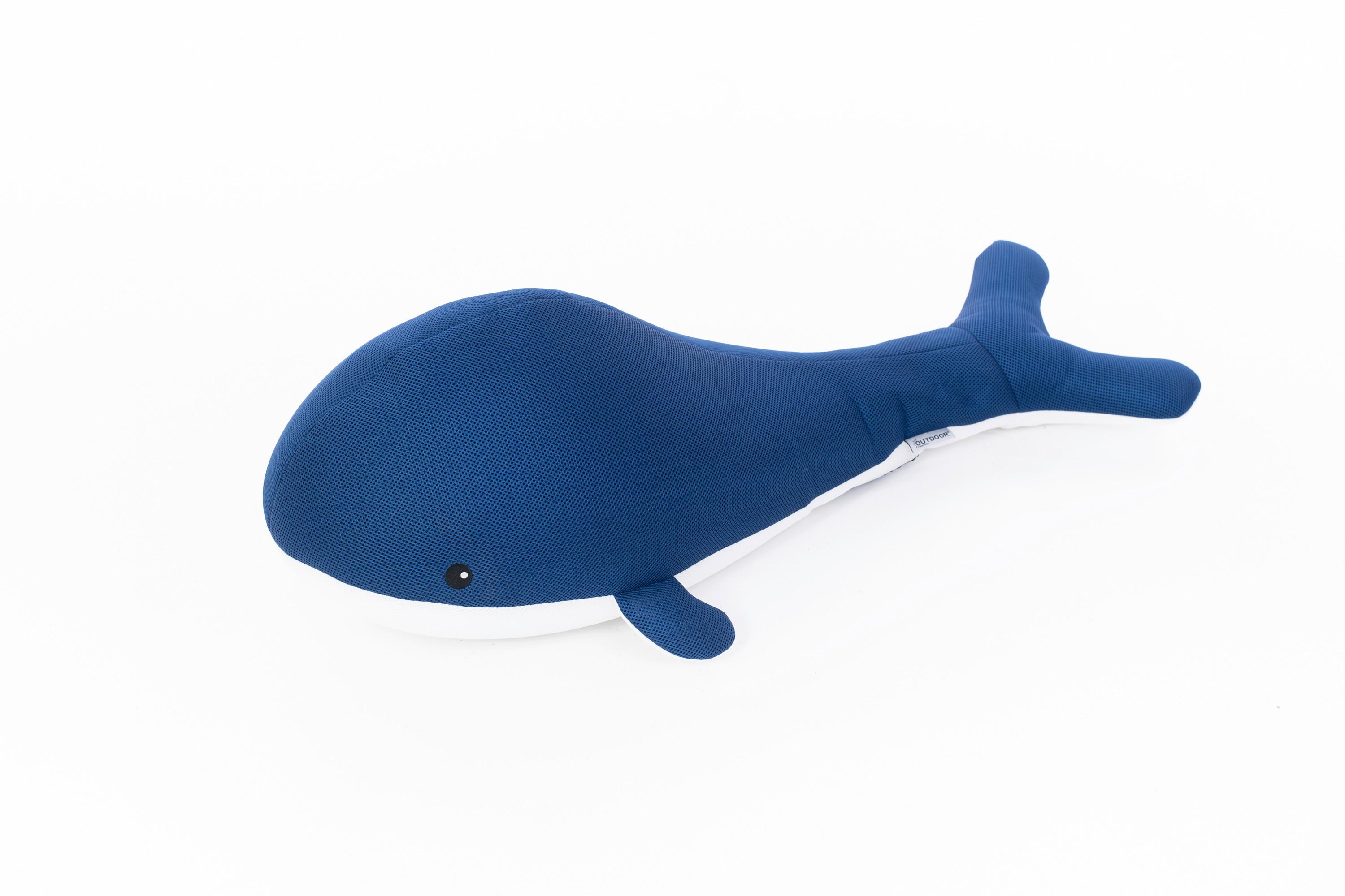 Schwimmtier Wal Blau - Blau, KONVENTIONELL, Textil (50/104/30cm)