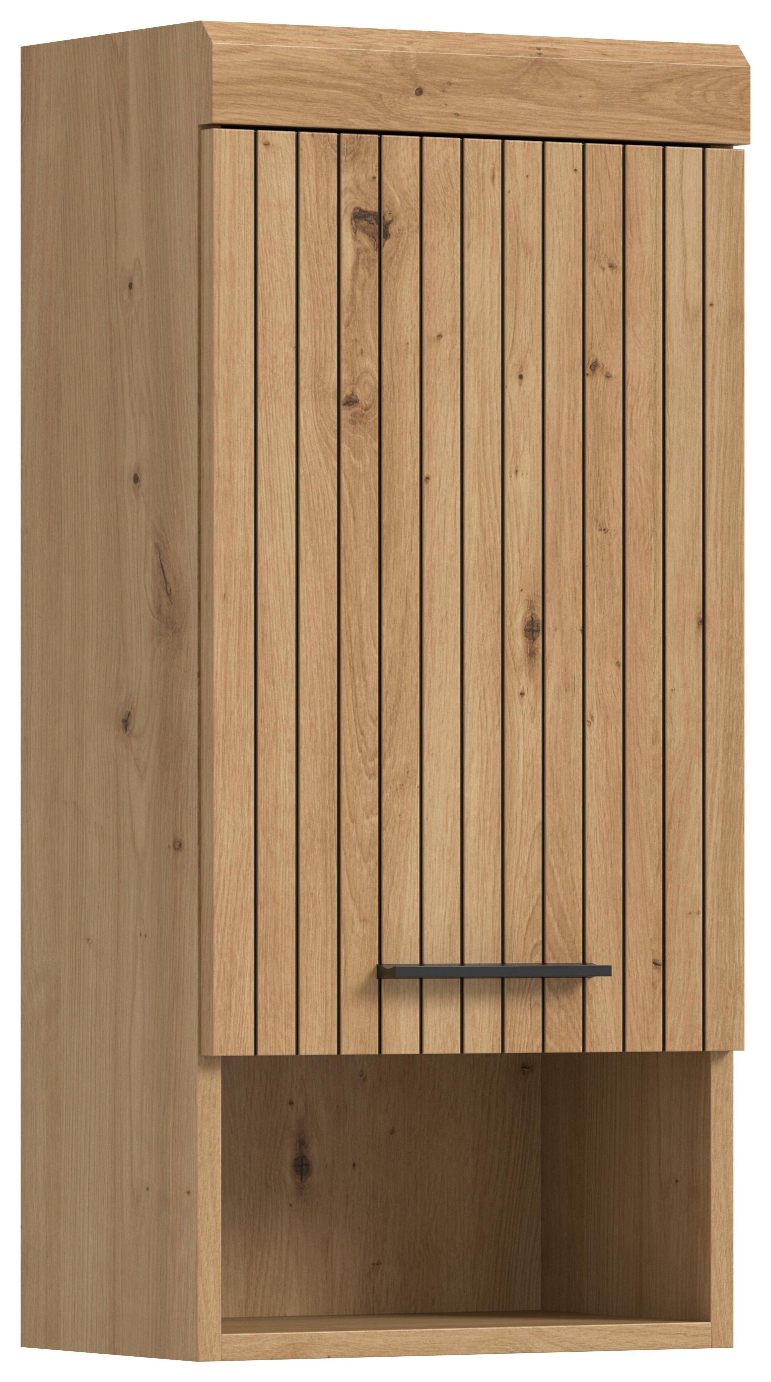 Hängeschrank Scout Eiche Artisan - Schwarz/Eiche Artisan, Trend, Holzwerkstoff/Kunststoff (37/79/24cm) - MID.YOU