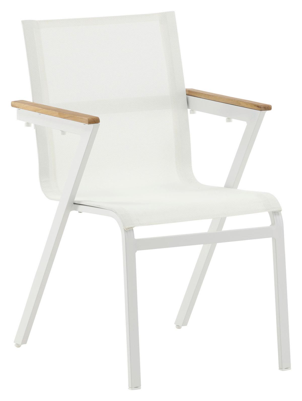 Stapelsessel-Set Mexico 2er Set ca. 57x87 cm Alu Weiß - Weiß, KONVENTIONELL, Holz/Metall (57/87/61cm) - Gardenson