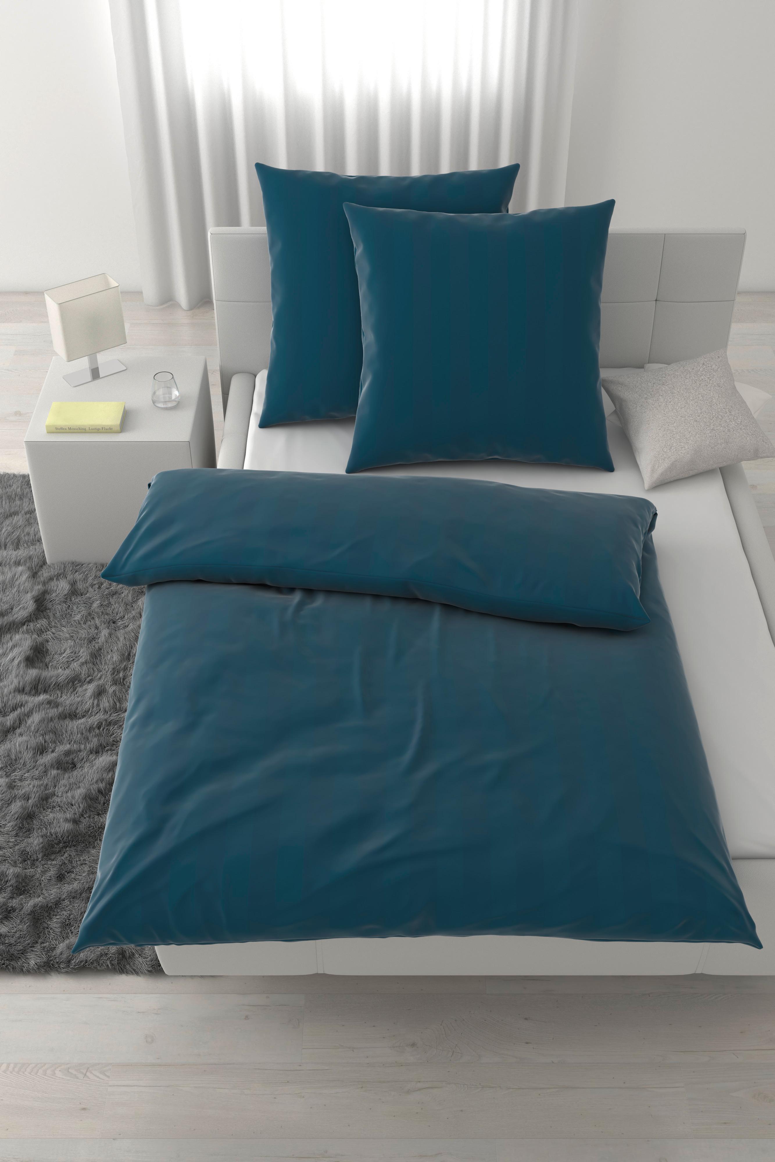 Bettwäsche Xenia Streif XXL Blau ca. 200x200cm - Blau, MODERN, Textil (200/200cm) - Premium Living