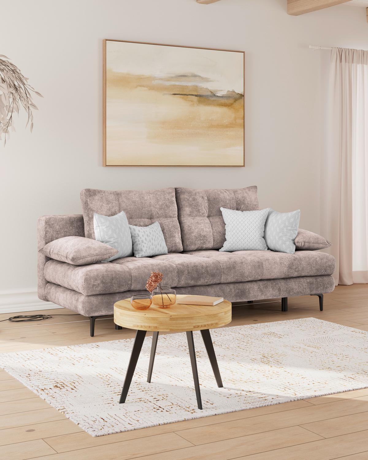 Trosjed Perla - ružičasta/crna, Konvencionalno, tekstil/metal (203/94/96cm)