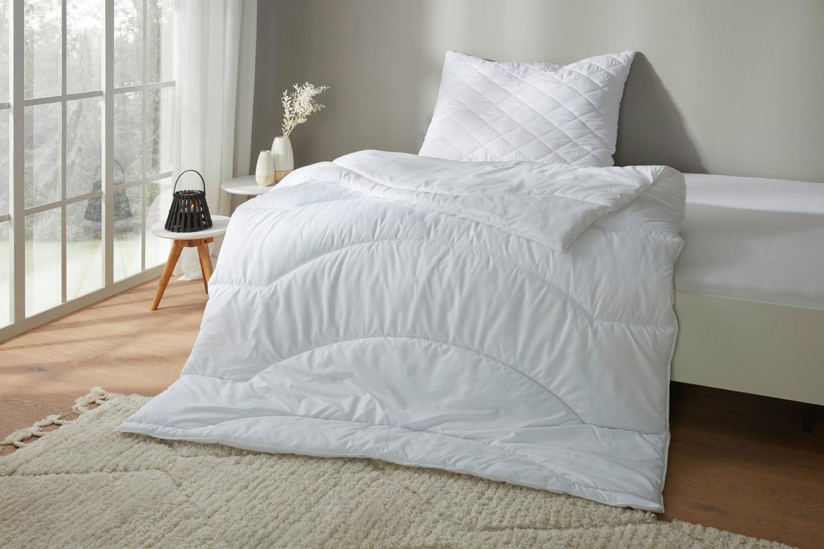 Kopfpolster Vegan Micro Premium in Weiß ca. 70x90cm - Weiß, Textil (70/90cm) - Nadana