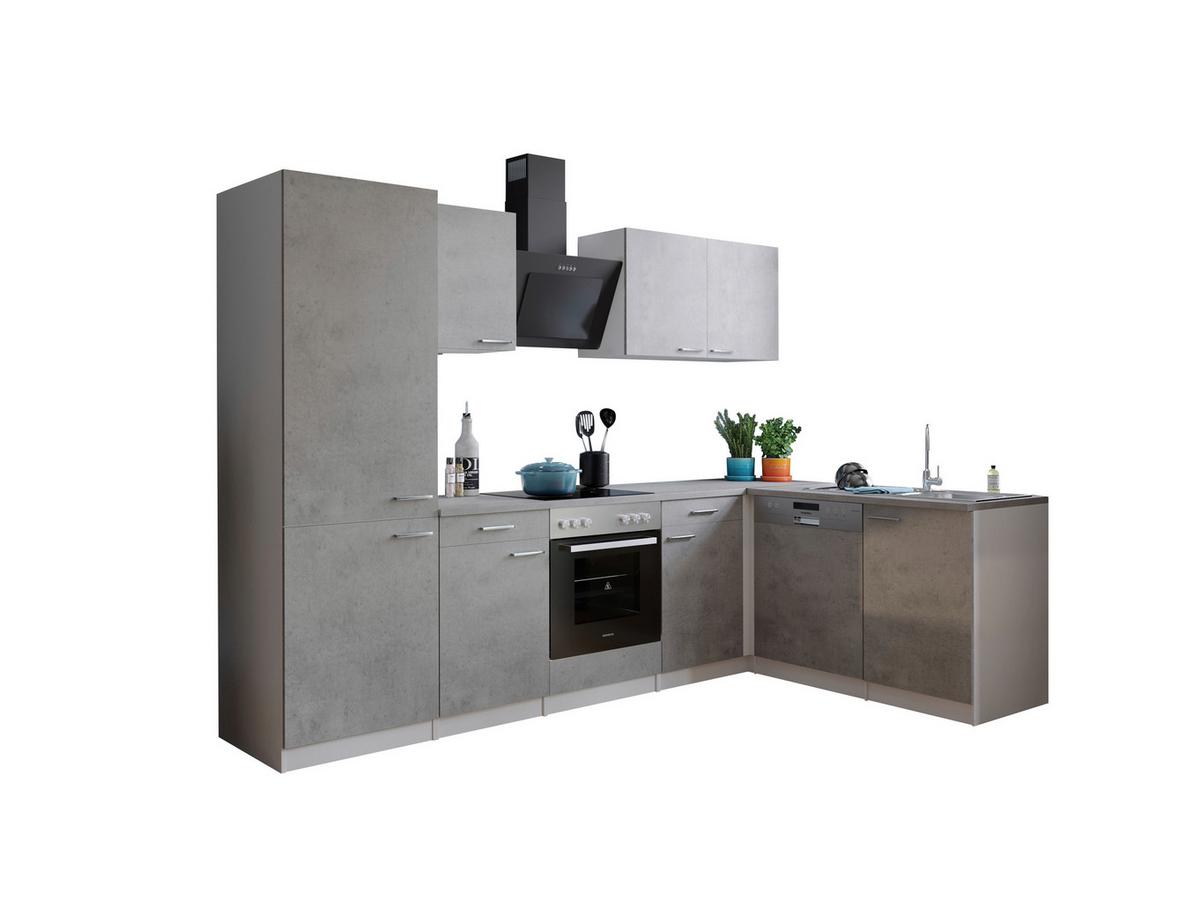 Kotna Kuhinja Z Aparati Malia, 280x172cm - barve nerjavečega jekla/siva, Basics, kovina/leseni material (280/172cm) - Respekta