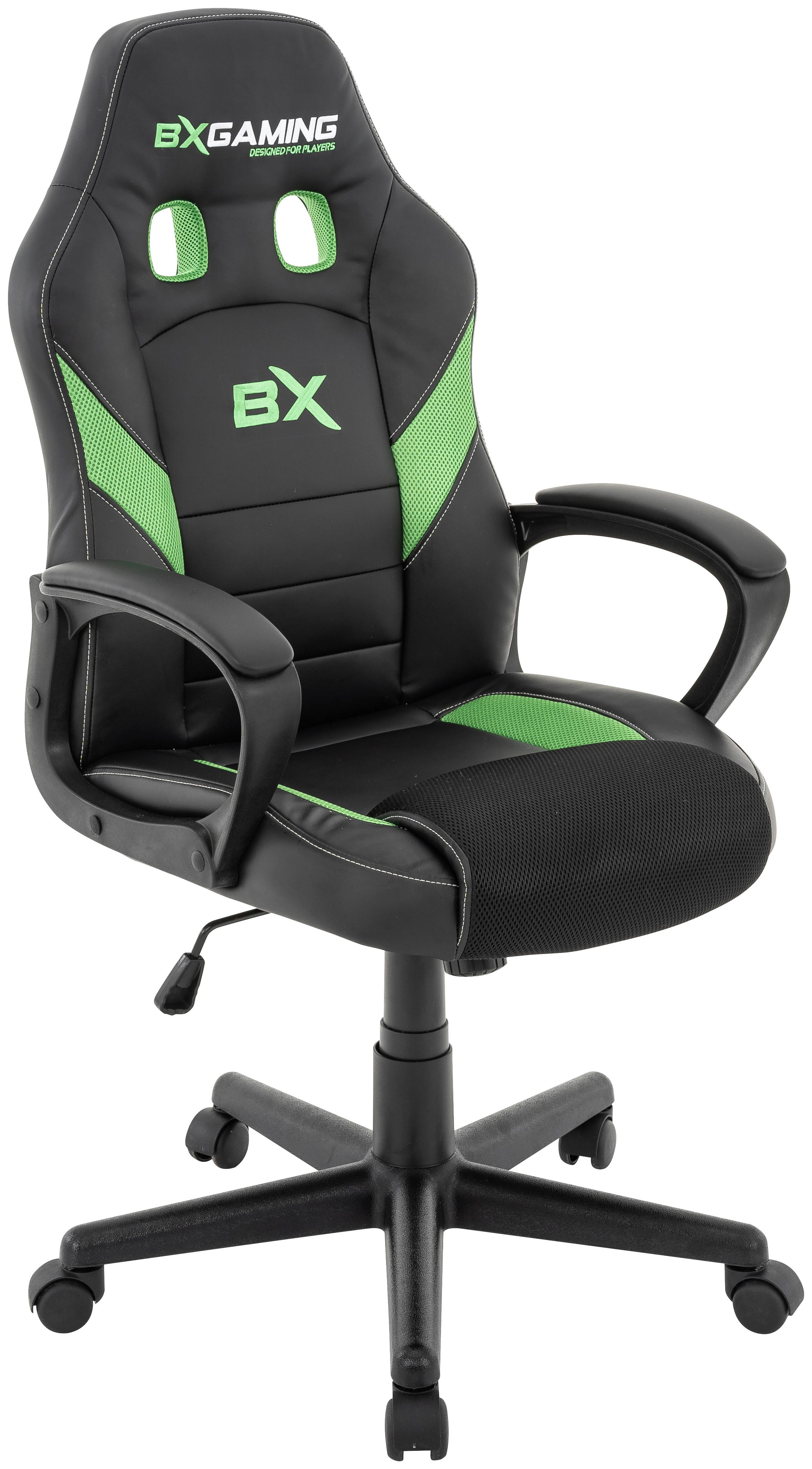 GAMINGSTUHL BX-GAMING -EXKLUSIV- - Schwarz/Grün, MODERN, Kunststoff/Textil (58/105-115/63cm) - Mömax