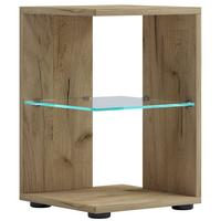 Mizica Elani, Hrast - črna/medeni hrast, Moderno, umetna masa/leseni material (30/45/30cm) - MID.YOU