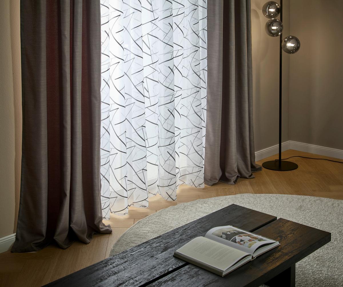 ZASŁONA GOTOWA ETERNAL - szary, Basics, tkanina (140/245cm) - Esposa