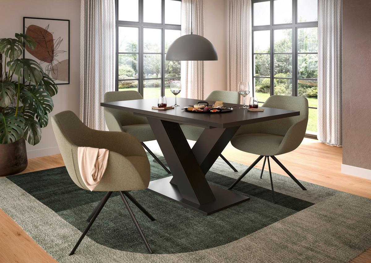 Raztegljiva Miza Marlon 150 Az, Temno Siva - temno siva, Trend, leseni material (150-190/76/90cm)