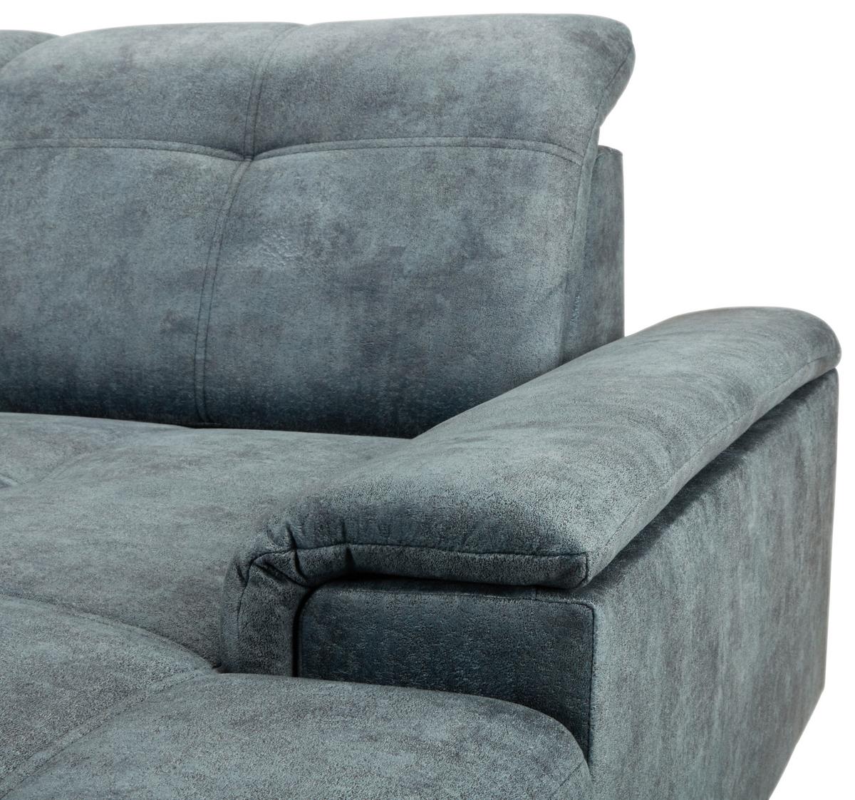 Kutna Garnitura Sierra - plavkastosiva/crna, Moderno, tekstil/metal (181/364/230cm) - Modern Living