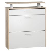 Schuhkipper "WL1.794", weiss/braun - Silberfarben/Weiß, KONVENTIONELL, Holzwerkstoff/Kunststoff (80/95/24cm) - MID.YOU