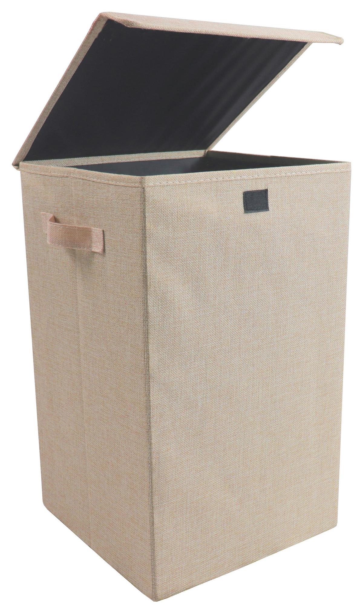 Wäschekorb Dreso M ca. 30x50x30 cm Creme - Creme, MODERN, Textil (30/50/30cm) - MID.YOU