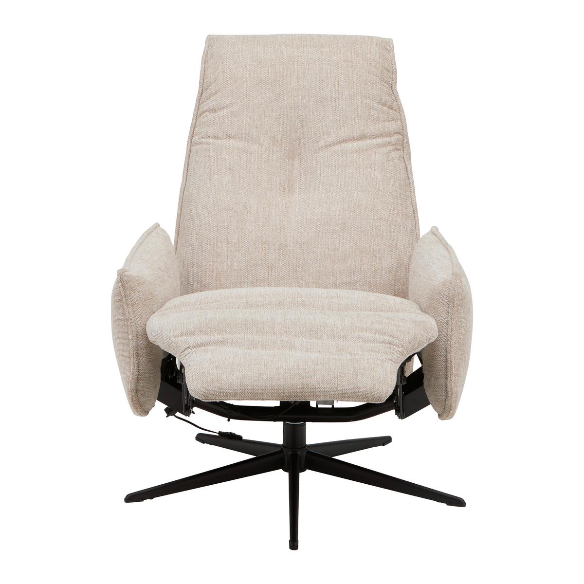 Relaxsessel Venezia Beige - Beige/Schwarz, MODERN, Textil/Metall (76/103/86cm)
