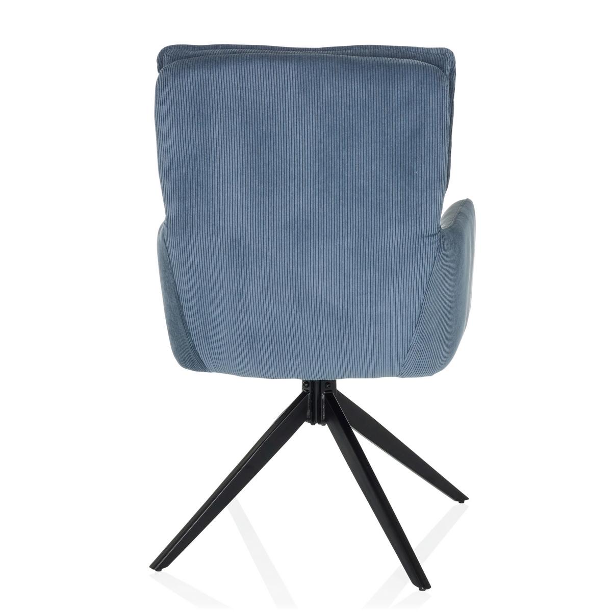 Naslanjač Tarugo, Modra - modra/črna, Moderno, kovina/tekstil (58/94/60cm) - MID.YOU