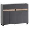 Kommode Cosmo ca.112,2x84,4x33cm Anthrazit - Anthrazit/Silberfarben, Design, Holzwerkstoff/Kunststoff (112,2/84,4/33cm) - MID.YOU