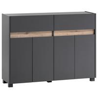 Kommode Cosmo ca.112,2x84,4x33cm Anthrazit - Anthrazit/Silberfarben, Design, Holzwerkstoff/Kunststoff (112,2/84,4/33cm) - MID.YOU