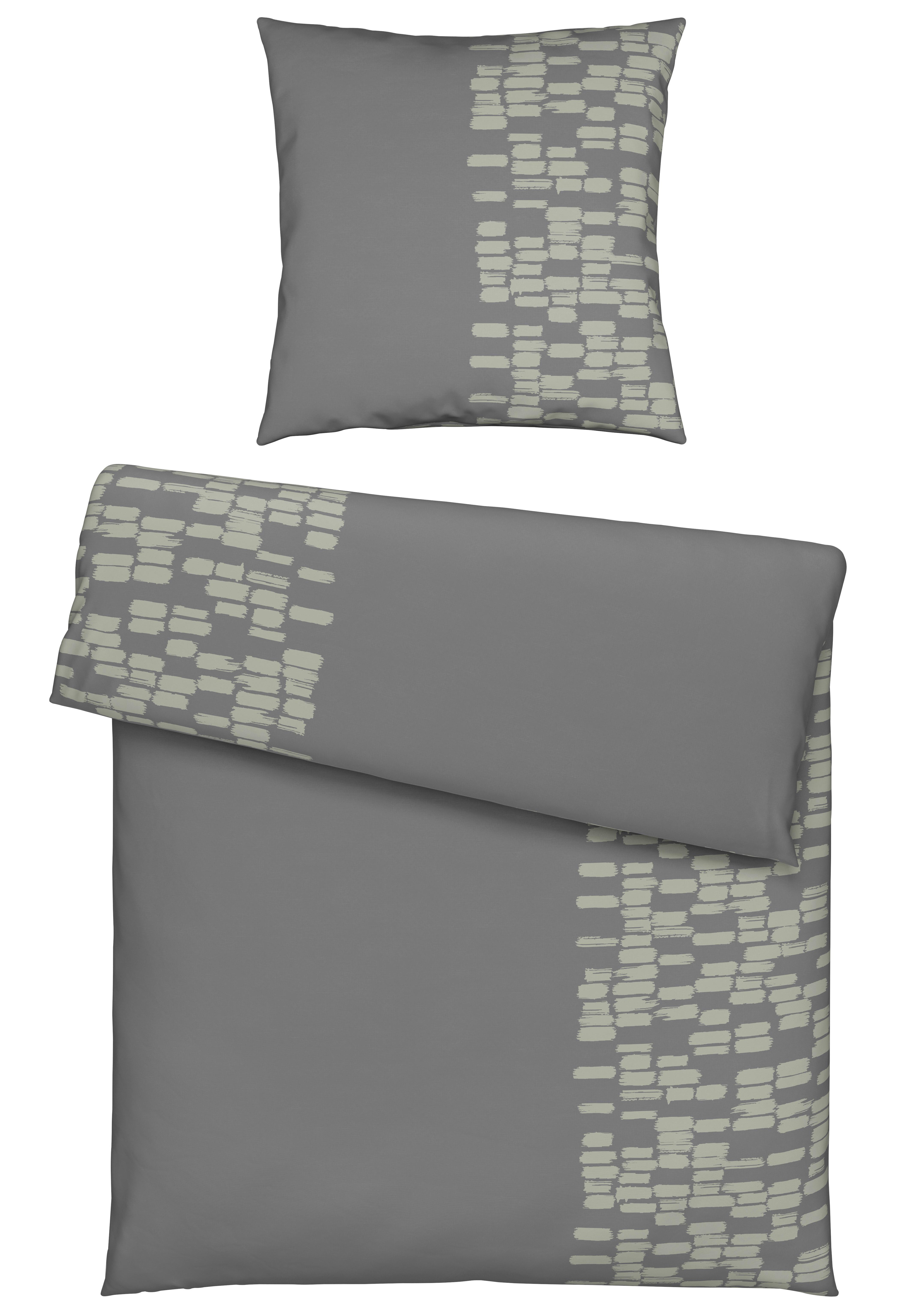 Bettwäsche Brush Strokes Anthrazit ca. 135x200cm - Anthrazit, Textil (135/200cm) - Modern Living