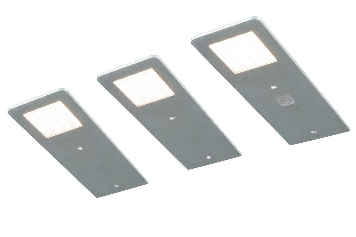 ZESTAW LAMP PODSZAFKOWYCH 6048-3 - kolor aluminiowy, Basics, metal (19/0,4/7cm)