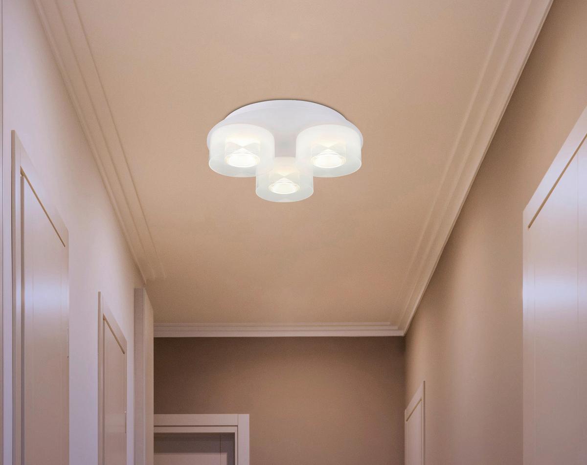 LAMPA SUFITOWA LISSI - biały/opal, Design, tworzywo sztuczne/metal (38/11,5cm) - Collett's Monde
