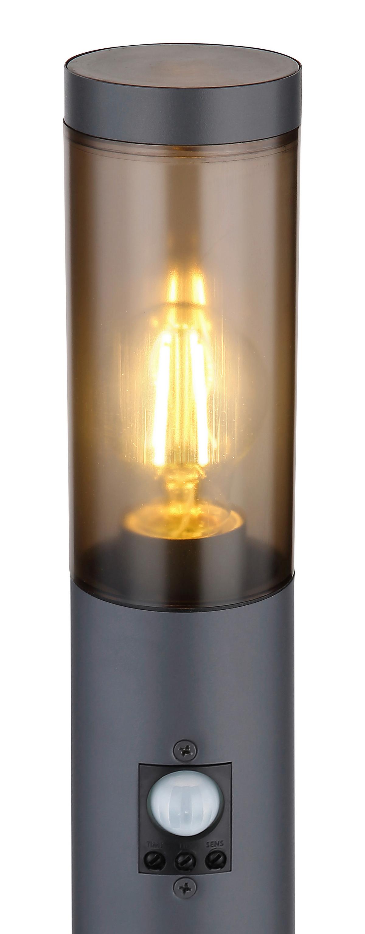 Außenleuchte Boston in Grau/Anthrazit max. 15 Watt - Anthrazit/Grau, Design, Kunststoff/Metall (12,7/80cm) - Globo