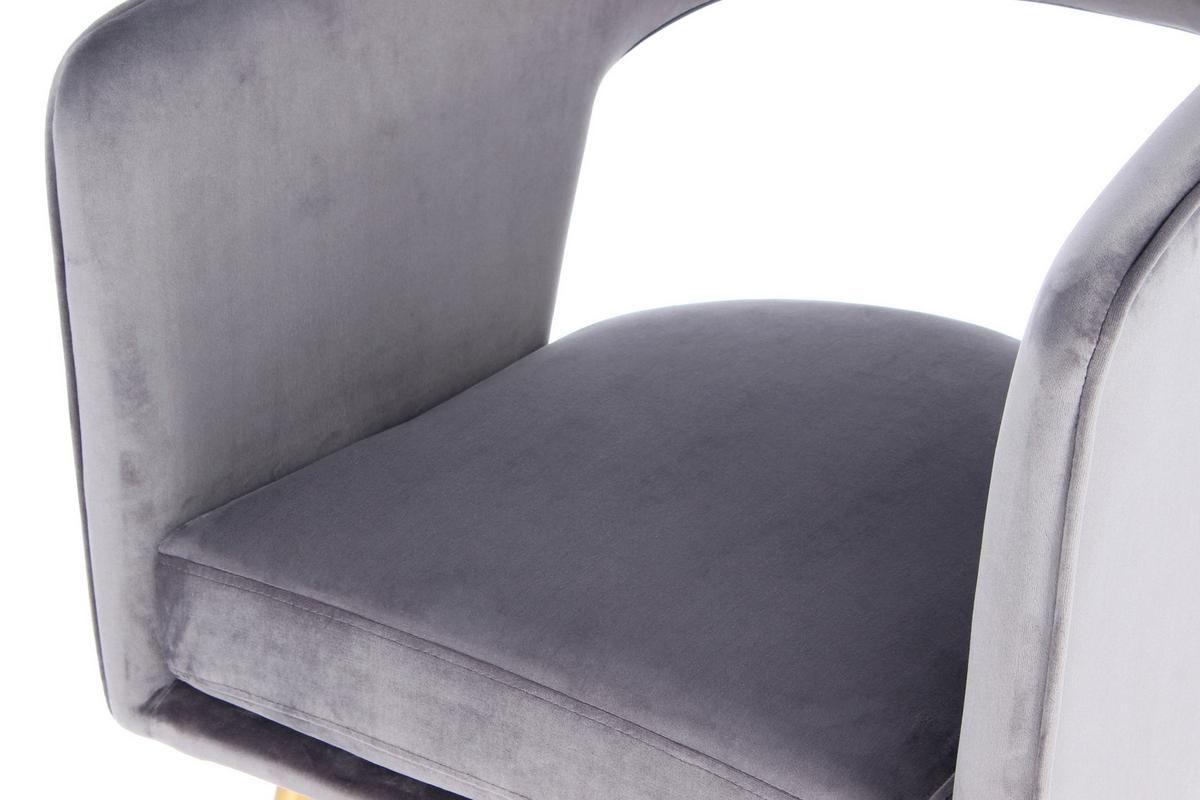 Karosszék Jolene 125 - aranyszínű/szürke, Modern, textil/fém (60/77/63cm) - Kayoom