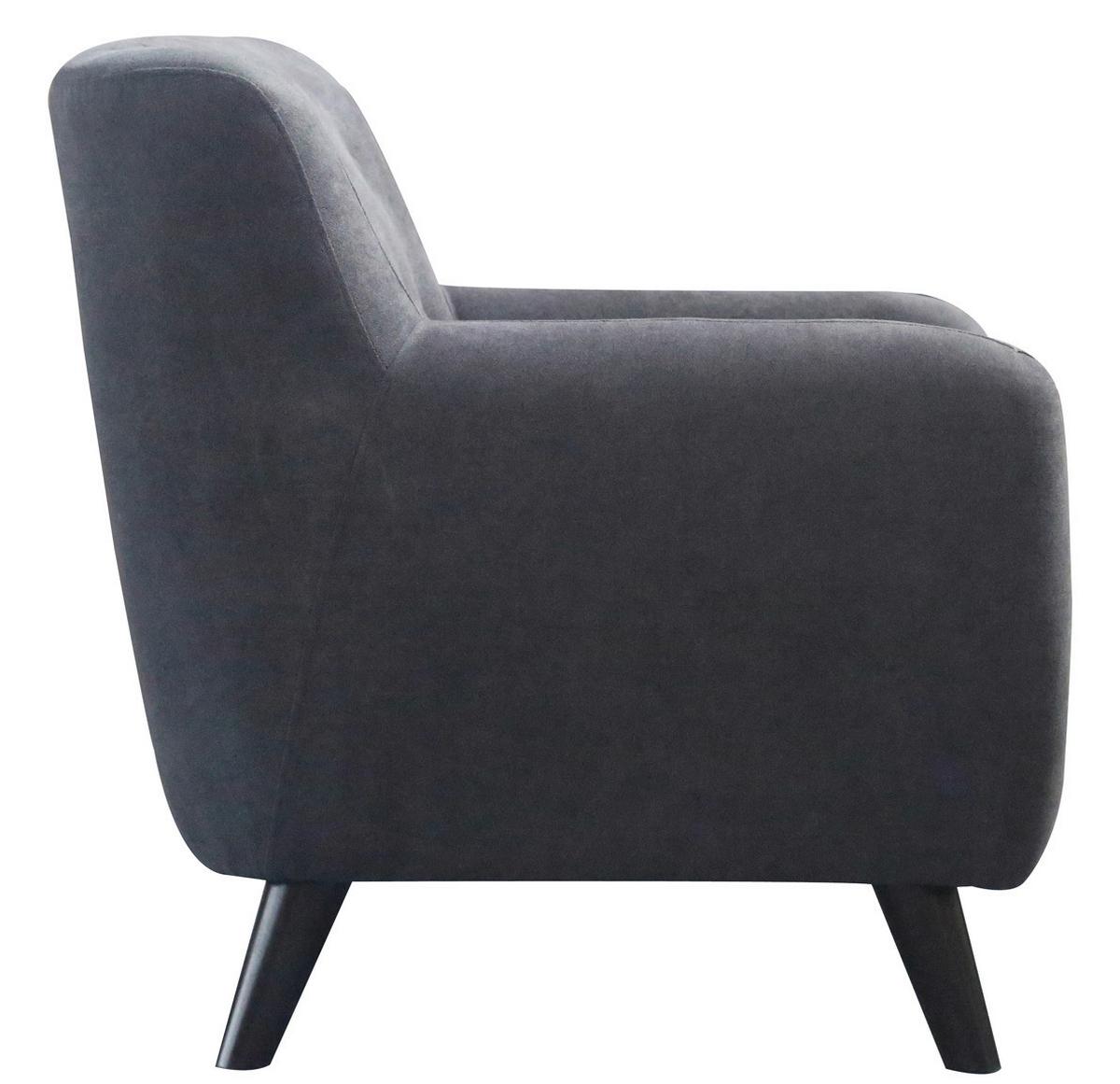 Naslanjač Monaco, Temno Siva, Mikrovlakna - temno siva/črna, Moderno, tekstil/les (87/82/85cm) - Modern Living