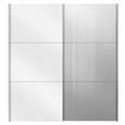 Schwebetürenschrank Weiß/Spiegel - Alufarben/Weiß, KONVENTIONELL, Holzwerkstoff/Metall (200/216/68cm) - PREMIUM LIVING
