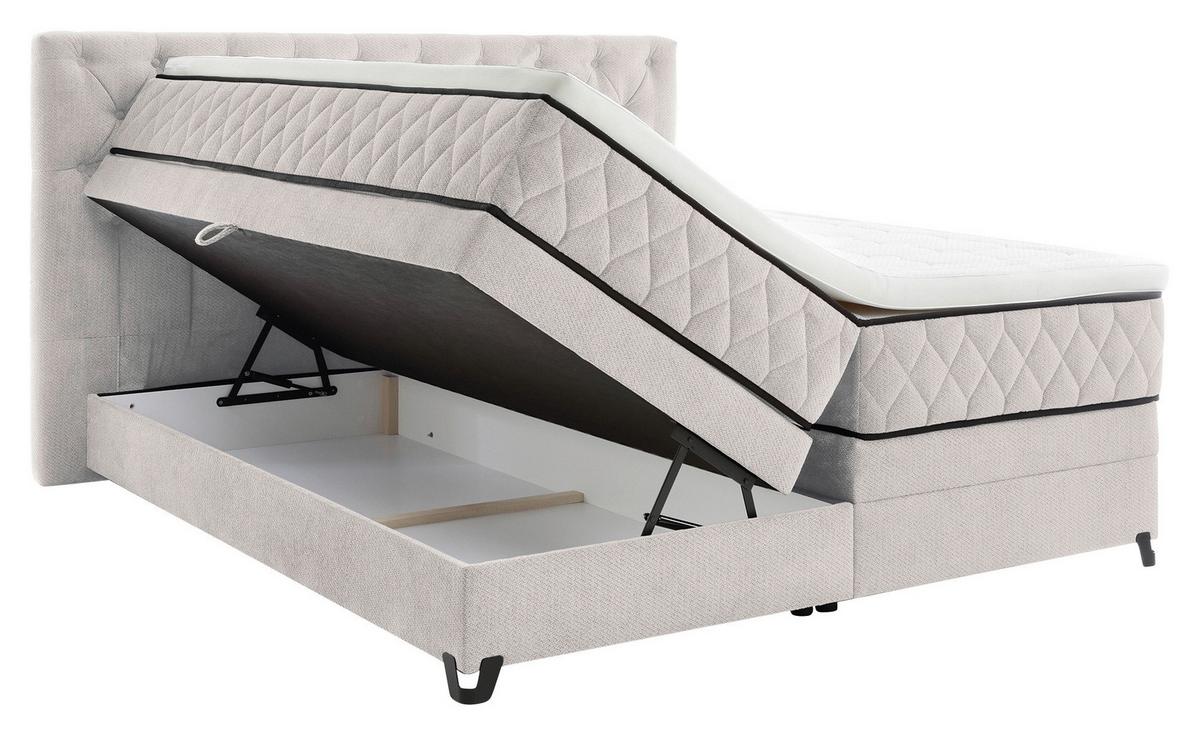 Boxspring Krevet Carmen - tirkizna/boje šampanjca, Konvencionalno, drvni materijal/drvo (180/200cm) - Modern Living