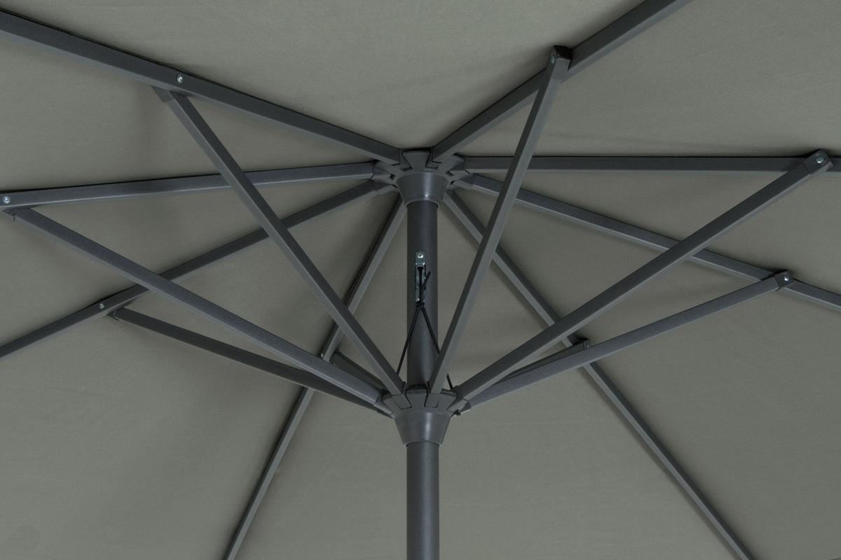 Sonnenschirm Ø 300 H: 238 cm Anthrazit/Olivgrün - Anthrazit/Olivgrün, KONVENTIONELL, Textil/Metall (300/300cm) - Siena Garden