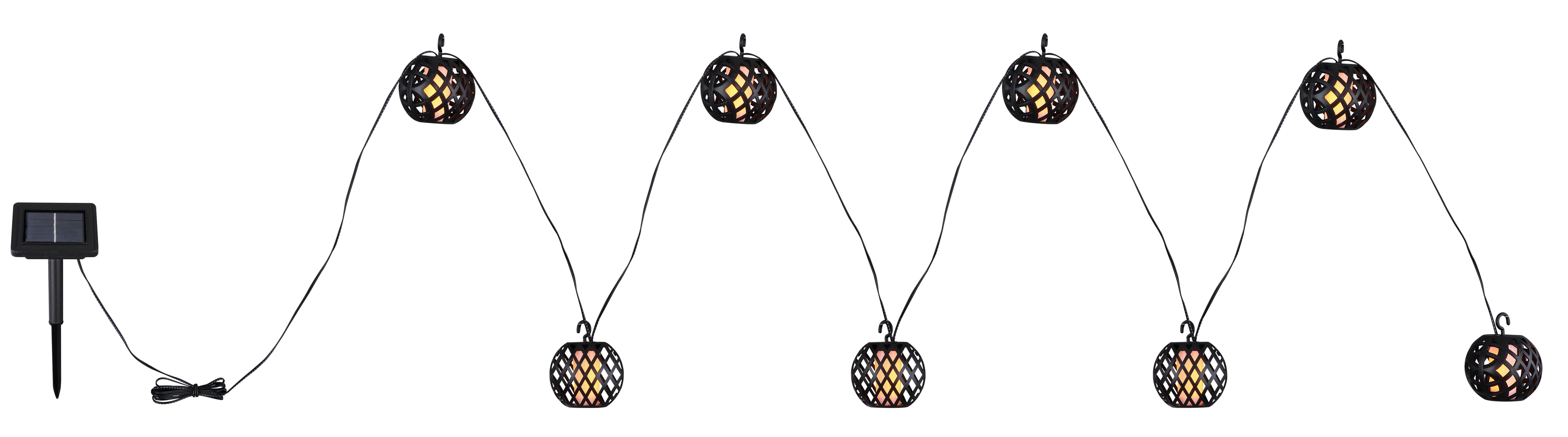 Solarleuchte Lichterkette Schwarz/Weiß max. 0,1 Watt - Schwarz/Weiß, Basics, Kunststoff (410/7/7cm) - Globo