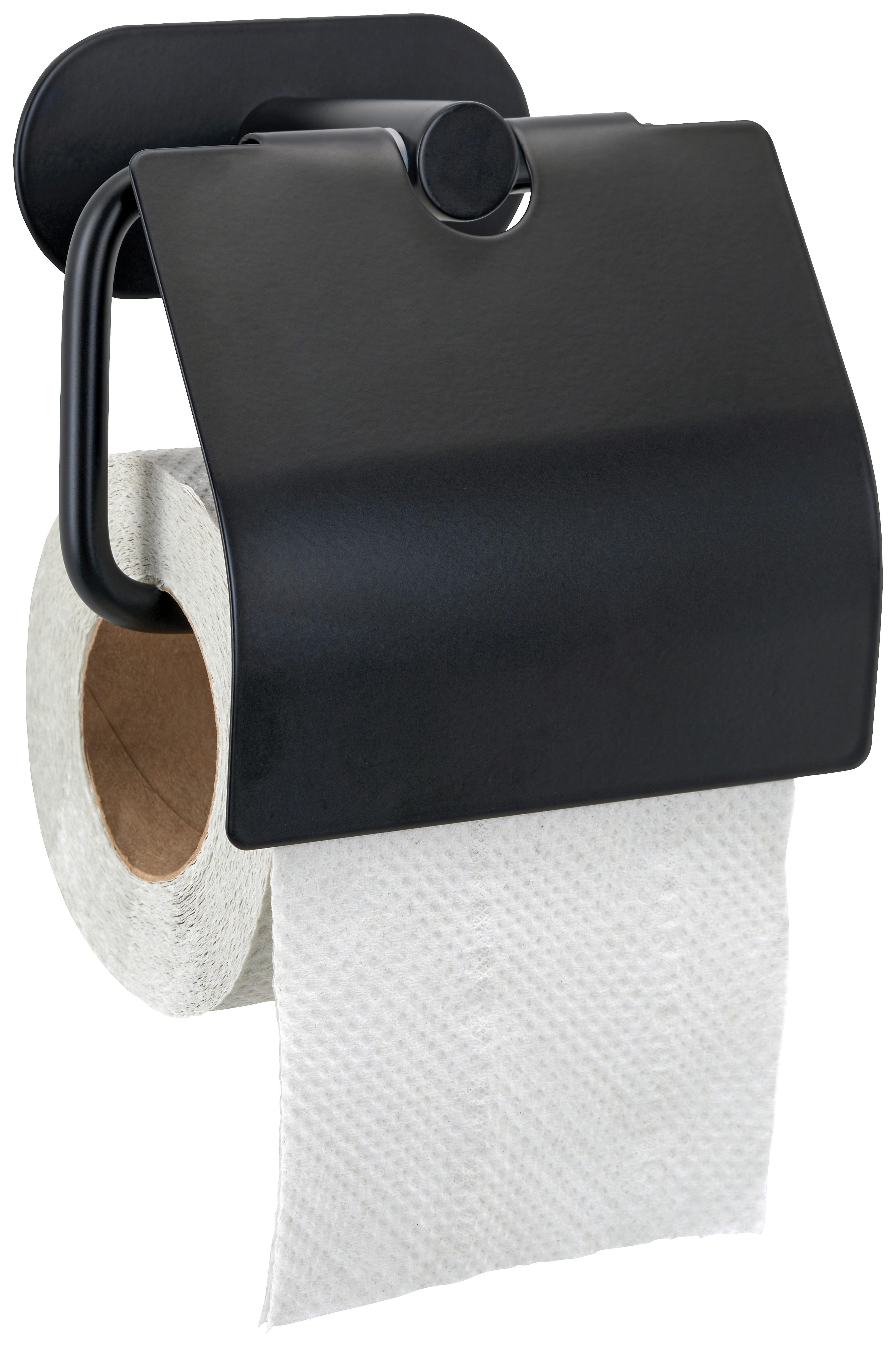 Toilettenpapierhalter aus Metall in Schwarz - Schwarz, Modern, Metall (14/12,5/7cm) - Mömax