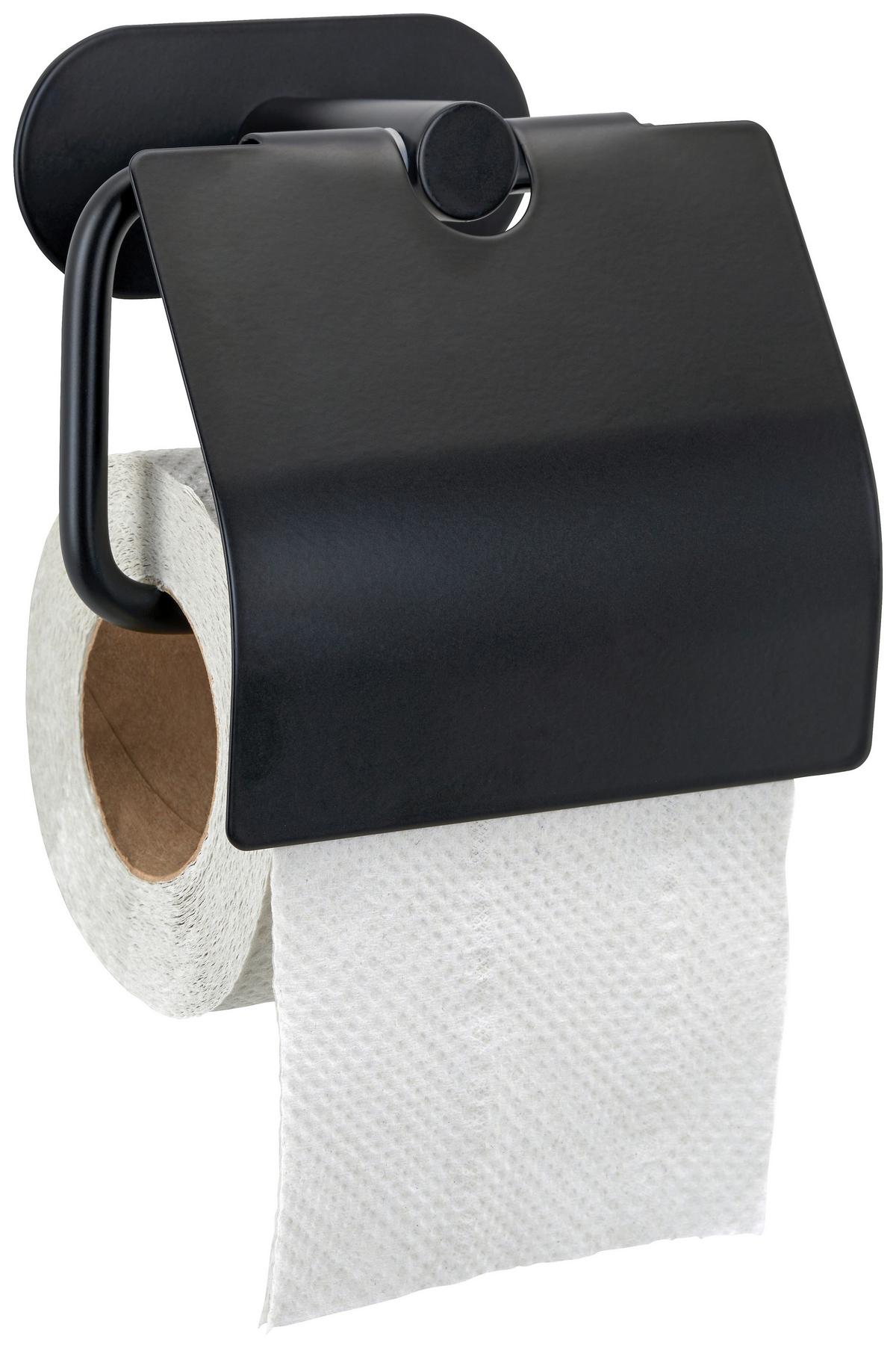 Toilettenpapierhalter aus Metall in Schwarz - Schwarz, Modern, Metall (14/12,5/7cm) - Mömax