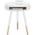 Beistelltisch Regine Ø40cm - Braun/Weiß, MODERN, Holz (40/47cm) - MÖMAX modern living