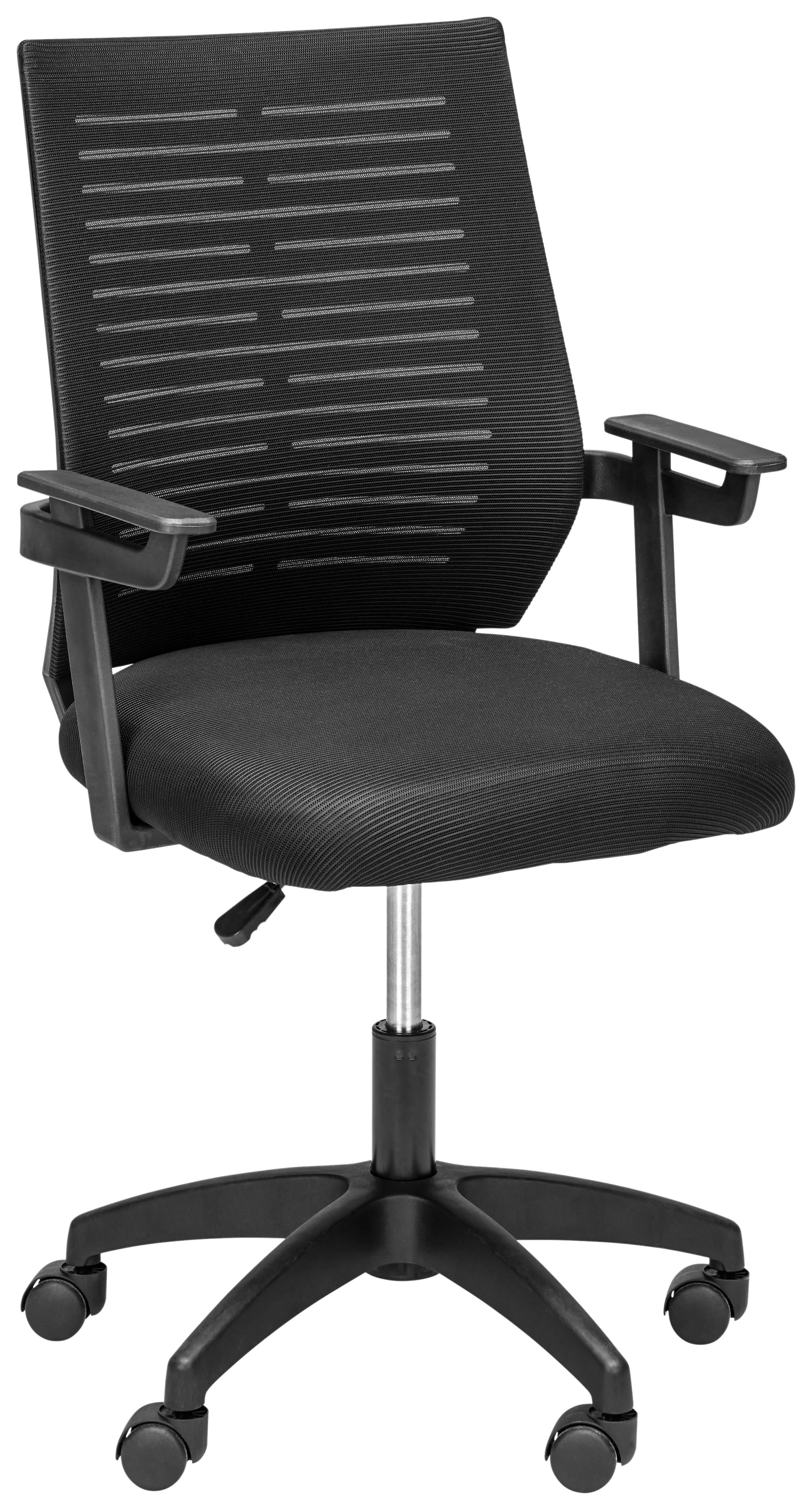 Vrtljivi Stol Ariana, Črna - črna, Moderno, umetna masa/tekstil (55/90-100/55cm) - Modern Living