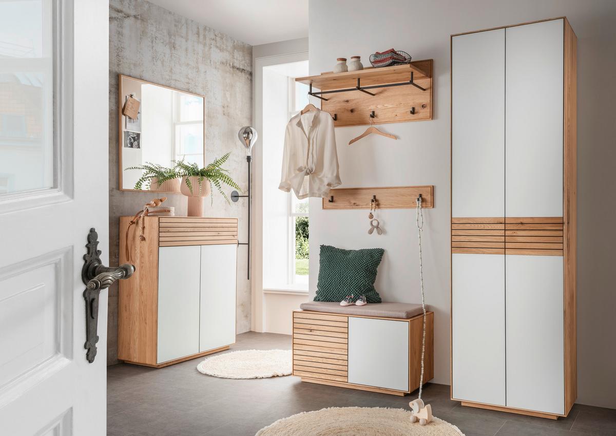 LUSTRO ŚCIENNE RIVA - kolor dębowy, Natur, drewno/szkło (80/80/3cm) - Linea Natura