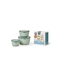 ZESTAW POJEMNIKÓW KUCHENNYCH 106231094700 - przejrzysty/szałwiowy, Konventionell, tworzywo sztuczne (19/12/19,2cm) - Mepal