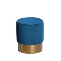 Hocker Nano - Blau/Goldfarben, Basics, Holz/Holzwerkstoff (35/42cm) - Kayoom