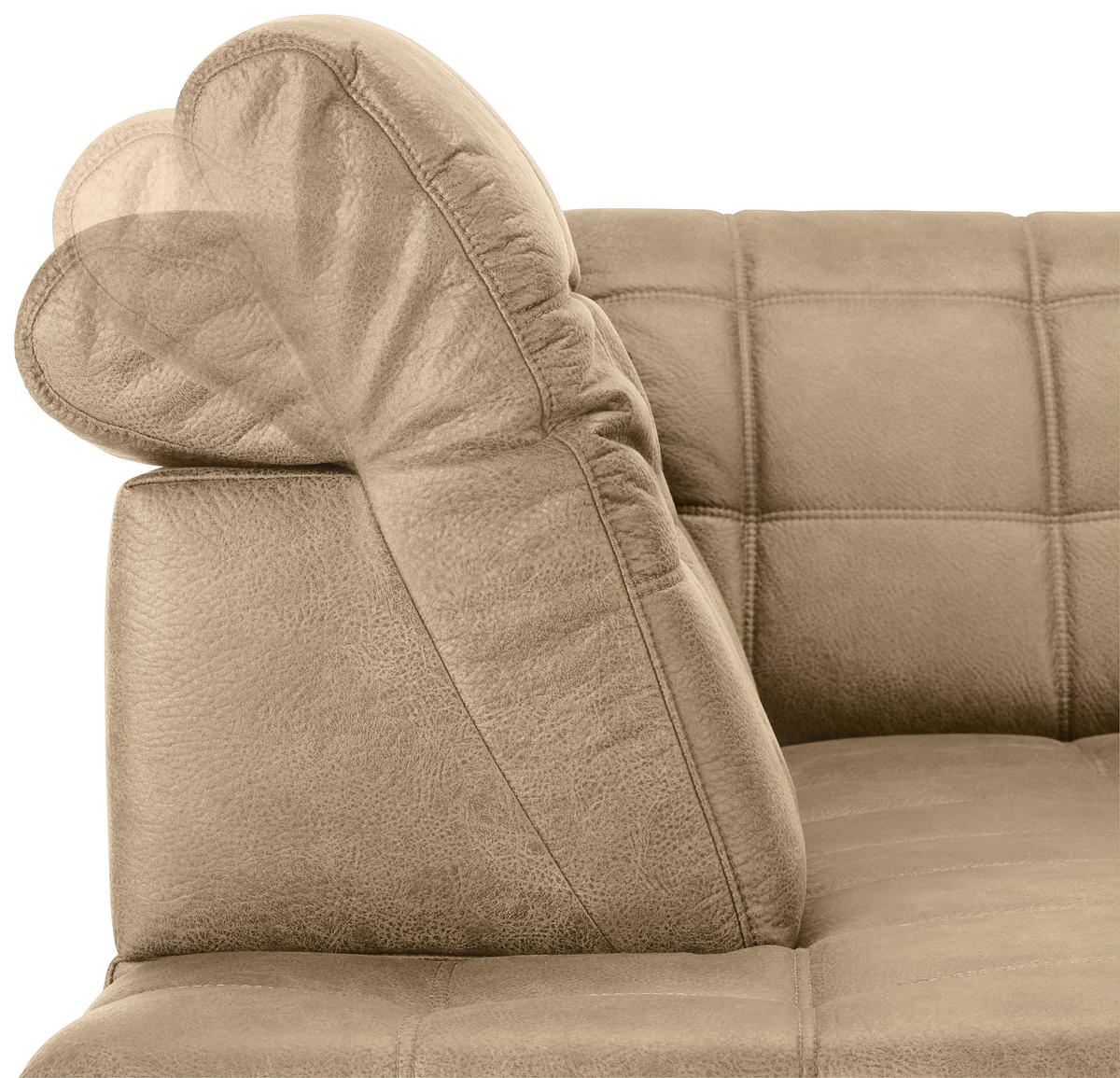 Ecksofa Panama links Beige - Beige/Schwarz, KONVENTIONELL, Textil/Metall (216/89-102/304cm) - Premium Living